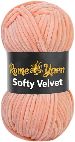 Rome Yarn Softy 100g - 120m Ciniglia Velvet Lux Grosso filato super morbido per maglieria e uncinetto Lana (906 Flamingo)