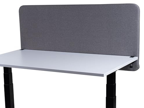 FIX 2 PLACE Akustik Trennwand & Sichtschutz für Büros 160x65cm Granite Gray, Trennwand zur Lärmreduzierung und Privatsphäre Schreibtisch Trennwand Schallschutz, Leicht zu Montieren