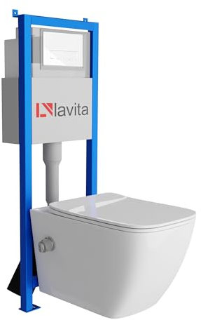 Lavita LAV 101 Parana Ensemble complet pour WC 40 cm + évier mural suspendu sans bord + panneau de commande LAV 200.3.1 blanc