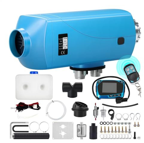 TYZK Heizung, 2 kW, 12 V, mit LCD-Schalter, Schalldämpfer, für Wohnmobil, LKW, Bus, Boot, Parkheizung