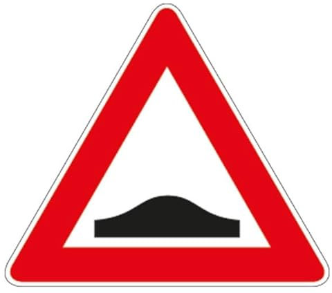 GLOBAL CARTELLO IN LAMIERA SCATOLATA TRIANGOLO lato 90cm - DOSSO - SEGNALE CATARIFRAGENTE CON CAVALLETTO (Solo cartello)
