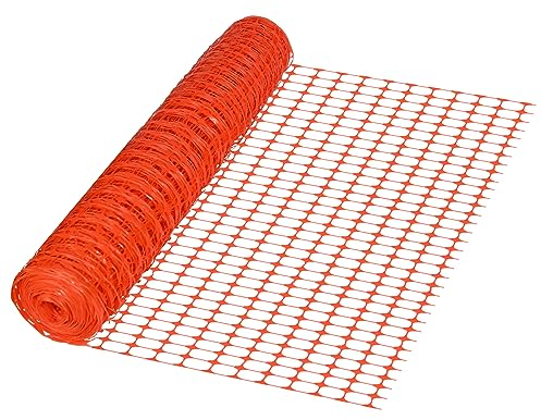 LILIIN 1x30m Absperrzaun aus Kunststoff Bauzaun, Warnzaun Auffangnetz Begrenzungszaun Wildzaun Sicherheitsnetz Gartennetz Hühnerzaun Baustellnetz, Orange