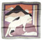 GIMIRO Schal aus imitierter Seide [53 x 53cm] Quadratische Schals Impressionismus-Muster Vintage-Schal für Büroarbeit oder lässigen Bund (75# W03 Light Purple/Orange Animal)