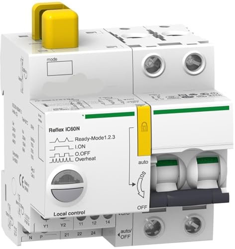 Reflex IC60N Protection de Distribution d'énergie télécommande disjoncteur de commande intégré courbe D 2P 25A avec Interface Ti24 1 pièces