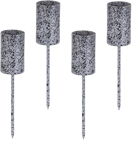 Romadedi Kerzenhalter Adventskranz Stabkerzen Grau: 4er Set Advent Kerzenständer Stabkerzenhalter zum Stecken Metall Kerzenstecker Kerzenpick Halterung Für Kranz Deko Led Kerzen