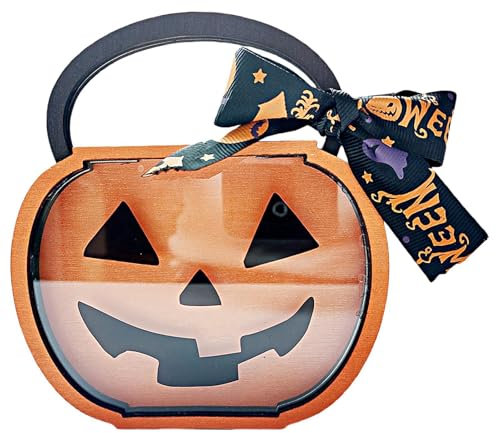 Decoración de escritorio de calabaza,Decoración de mesa de calabaza | Coctelera de dulces de Halloween de madera,Pieza central de mesa Decoración del hogar de otoño, Pieza central de mesa de coctelera