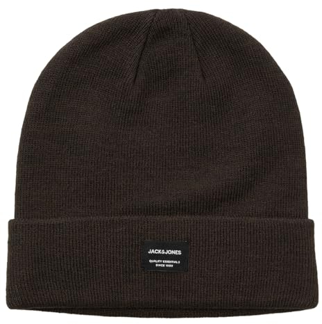 JACK & JONES Herren Mütze Strickmütze Beanie JACDNA, Farbe:Braun, Artikel:-Chocolate Torte