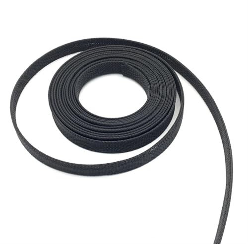TYNXK Manchon De Câble Gaine de câble 5/10 m 2 4 6 8 10 12 14 16 18 20 25 30 35 40 mm Gaine Isolante Extensible Gaine en Nylon tressé Noir Manchon De Câble Gaine(2MM_10M)