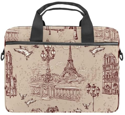 VAPOKF The River Seine Notre Dame Laptop-Schultertasche, Kuriertasche, Umhängetasche, Kuriertasche für 33 - 34,8 cm (13,3 Zoll) Laptops und Tablets, multi, 11x14.5x1.2in /28x36.8x3 cm