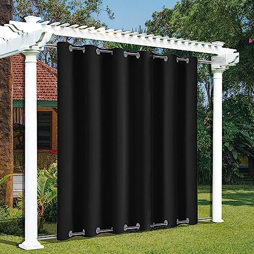 Tende impermeabili nere per interni/esterni per patio, veranda, tenda spessa per privacy per gazebo o doccia, 110 cm x 110 cm, 1 pannello