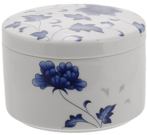 Blau Tintenschale mit Deckel für Kalligrafie und Malen Weiße Keramik | Tintenfass Blau, Blau Weiss Keramik, Wasserhaltend und Austrocknend, Klassisch Elegant