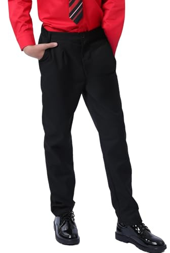mintgreen Pantalons Chino Garçon, Régulière Taille Semi-élastiquée 9-16 Ans | Pantalon de Costume Coupe Régulière Taille Semi-élastiquée Enfants