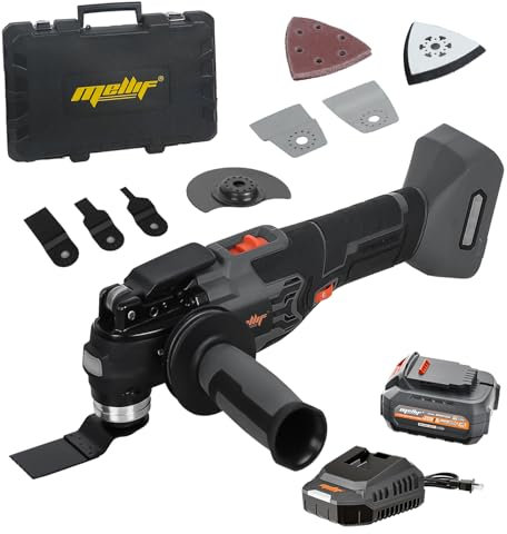 Witlight Multiherramienta inalámbrica compatible con baterías Dewalt de 18 V, batería de 4 Ah y cargador Mellif incluidos, 6 velocidades ajustables, herramienta oscilante inalámbrica