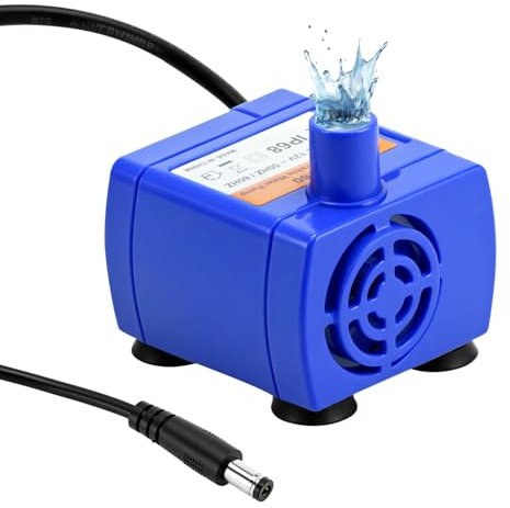 QWORK® Pompe à Eau Électrique Submersible pour Animaux - 12 V c.a. 2 W - Ultra-Silencieux Basse Consommation pour Fontaine à Chat