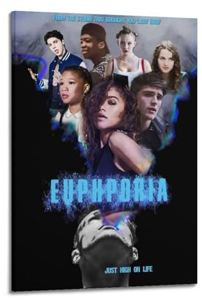 LERIAENHD Euphoria Poster Wandkunst Leinwand ästhetisch Cover Vintage Poster Deko Bild für Wohnzimmer Schlafzimmer 20x30cm Stil Rahmen