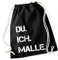 DU. ICH. MALLE. Rucksack oder Jutebeutel Baumwolle Tasche | Festival | Mallorca | Beutel | Junggesellenabschied JGA | Hochzeit | Geburtstag | Urlaub | Ostern (Rucksack, Schwarz)