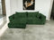 Generisch Ecksofa Berlin 255x160 Cord mit schlaffunktion und bettkasten (Grün, POSO 14, Links)