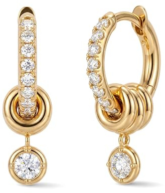 MUMREUES Ohrringe Gold Hängend 14 Karat Vergoldet Ohrringe Creolen Damen Stecker Hypoallergen Wasserfest Minimalistische Minimalist Elegant ​Ketten Schmuck Geschenke