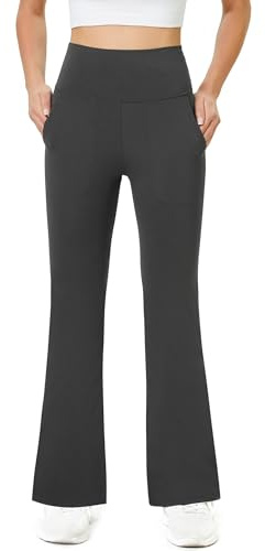 Friptspyg Damen Hose mit Taschen Casual Arbeit Hose High Waist Yogahose Stretch Jogginghose Bootcut Sporthose Freizeit Yoga Pants