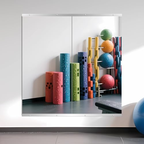 Home Gym Mirror for Wall, 48 x 24 x 2PCS Frameless Full Length Mirror