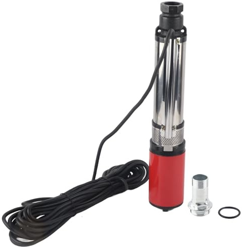 KIMISS Bomba Alta de Altas Pozos Solar Solar, 48 V Motor de Latón Operado por Batería con Impulsor Flotante, Velocidad de 5 ³/h, Transferencia de Riego y Agua de 55 M