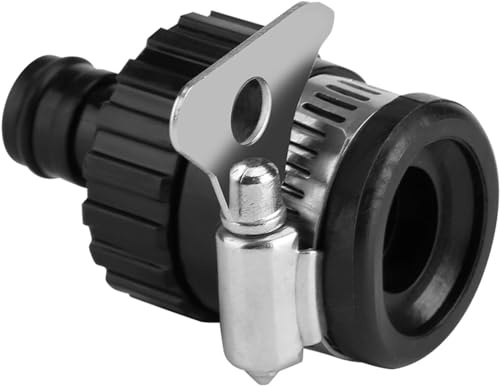 CYTGOUPER Wasserdieb Camping Edelstahl Gummi, Wasserhahn Adapter Verstellbar, Schlauchverbinder 6,5cm mit Maximalem Durchmesser 4cm für Küche Garten, Passend für Wasserhähne <20mm