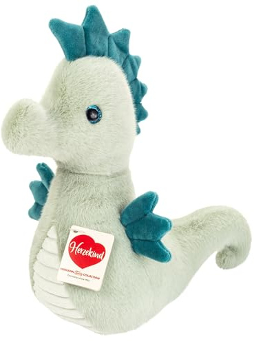 Teddy Hermann 93989 Seepferdchen Melba salbeigrün 23 cm, Kuscheltier | Besonders flauschiger Premium-Plüsch, mit viel Liebe zum Detail, ab 0 Monaten, waschbar, Füllung mit recyceltem Polyester