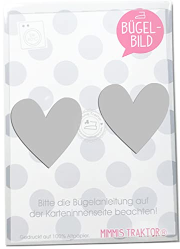 Bügelbild 2 Stk. Reflektor Herzen 5 cm SILBER Aufbügler Applikationen Bügelsticker für Stoffe Textilien Kinder zum Aufbügeln Flicken