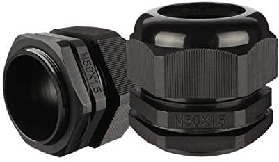 sourcing map 20 Pcs M50 Waterproof IP68 Nylon Cable Gland Joint Adjustable Locknut for 32mm-38mm Dia Cable Wire