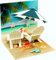 Pop UP 3D MINI Karte Urlaub Geburtstag Grußkarte Beach 7,6x7,6cm