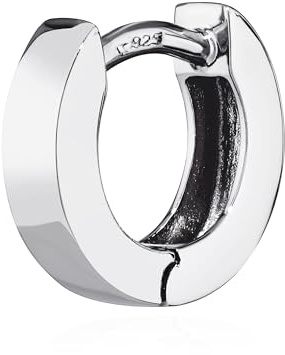 NKlaus silver singel 925 sterlingsilver fällbar creole örhänge 10 x 2,7 mm anlöpningsskydd 4783