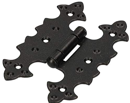 KOTARBAU® Möbelscharnier 77 mm / 51 mm Schwarz Möbelband Zierscharniere Möbelbänder Scharnier Möbelscharniere Symetrisch Stilbänder Türband