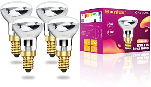 Bonlux 25 W R39 E14 SES Glühbirne, Reflektor, Ersatz für Lava Lite Lampe (warmes Licht, 4 Stück)