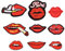 EXCEART 9 STK Aufnäher Dekorativ Reparaturflicken Nähen Hemdflicken Handtasche Stickerei-Stoff-Patch Mund-Lippen-Applikation Mund Patches Aufnähen Bügelflicken Für Patch Mund Kleidung Hut