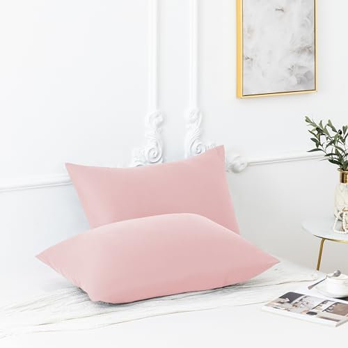 AYSW 18 Couleurs Lot 2 Taie d'oreiller 50x70 cm Rose Housse Oreiller Coussin pour Canapé Lit Fermeture Éclair Anti-Acariens Hypoallergénique Protège Oreiller Zip Microfibre
