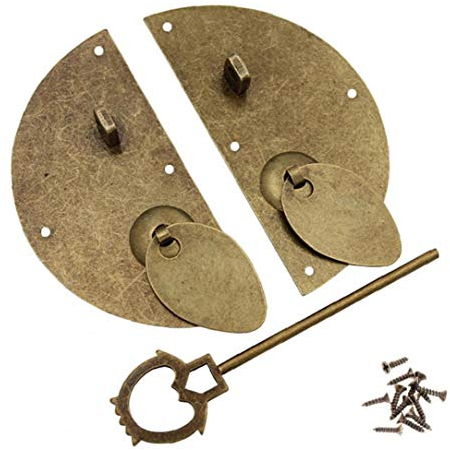 Rétro Heurtoir Ronde en Cuivre Classique Poignée Cabinet Chinois Poignées De Meubles Bouton Plaque Visage Cabinet Porte Knocking Tirez Boulon De Verrouillage 1pc