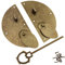 Rétro Heurtoir Ronde en Cuivre Classique Poignée Cabinet Chinois Poignées De Meubles Bouton Plaque Visage Cabinet Porte Knocking Tirez Boulon De Verrouillage 1pc