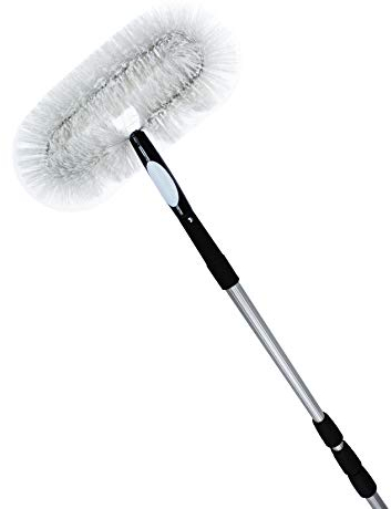 Teleskopstange 8 Meter mit Staubbürste Oval Aluminiumstange Ausziehbar inkl. Aufsatz zum entfernen von Staub und Spinnenweben