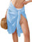 Ekouaer Damen Sarongs Kurz Sheer Bikini Rock Wrap Strand Pareo Chiffon Badeanzug Cover Up S-XXL, Hell, blau, Small