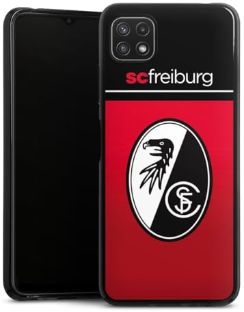 DeinDesign Silikon Hülle kompatibel mit Samsung Galaxy A22 5G Case schwarz Handyhülle SC Freiburg Offizielles Lizenzprodukt Logo