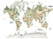 WallArena - Vlies Fototapete Kinderzimmer 152x104 cm Weltkarte Tiere Mädchen Kinder Skandinavisch - Fototapeten Tapeten für Kinder Kindertapete - Vliestapete Wandtapete Tapete 3D Effekt