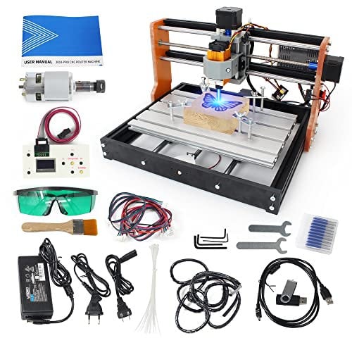 CNCTOPBAOS 3 Axis 3018-PRO CNC Router,Upgraded DIY Mini 2 in 1 CNC Milling Engraving Machine Cutting Carving on Wood Acrylic PVC Aluminum with Offline GRBL Controller Module,E-Stop,XYZ Limit Switches