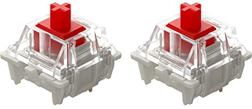 DRAOZA Gateron Red Pro Interruptores, interruptores lineales RGB SMD prelubricados de 3 pines, interruptores G rojos para teclado mecánico MX Gaming (108 unidades, rojo)