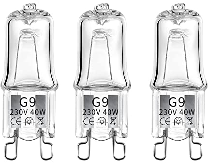 MSC 3 x 40w G9 Halogen Oven Bulbs Suitable for Oven, g9 Bulb. Dimmable & Compatible Oven Light Bulbs for Zanussi, AEG, Stoves Cooker Bulb etc Warm White 230V (3000k 3 pc 40w) (MSC-G9-40w-Warmx3)
