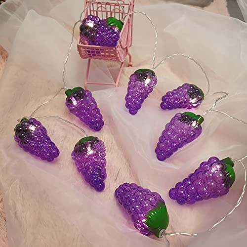 KINGCOO 20LED Trauben Fruchtform Lichterkette Obst Laterne Lichterketten Batteriebetrieben Innen Außenbeleuchtung Lampe für Garten Hochzeit Schlafzimmer Heim Geburtstag Party Weihnachten Dekoration