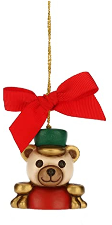 THUN - Addobbi Natalizi, Teddy Schiaccianoce in Ceramica Decorata a Mano, Versione Piccolo - Idea Regalo Natale 2022-4.8x3x5.2 cm h