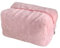 AZURAOKEY Sac Cosmétique en Peluche - Grande Capacité Trousse de Maquillage et Toilette Souple - Couleur Unie pour Femme