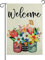 Hallo Frühlings Garten Flagge, 30x45cm Willkommen Flagge Frühlings Yard Flagge Doppelseitig Saisonal Blühende Blume Frühlings Haus Flagge für die Außendekoration