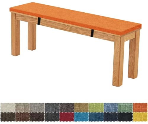 FIOVIP Bankauflage Bankkissen Sitzbankkissen 160X40X3CM Abnehmbar Waschbar Doppelt rutschfest Hochelastischer Geeignet für Gartenbänke, Schaukeln, Terrassen, Innenbänke(Orange)