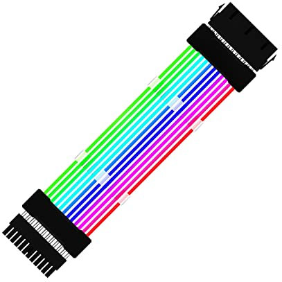 predolo PCIe Cable PSU PC Cables 24Pin 2x8Pin 3x8Pin Neon LED Strips RGB Power Extension Cable 8 Pin RGB Cable Extension RGB Cable for Computer, Black 24PIN